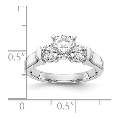14K White Gold 3-Stone Engagement Ring Mounting – view 7