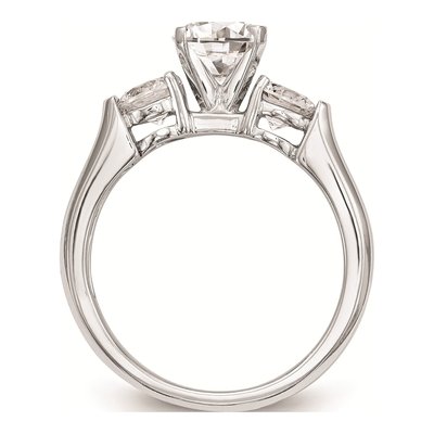 14K White Gold 3-Stone Engagement Ring Mounting – view 2