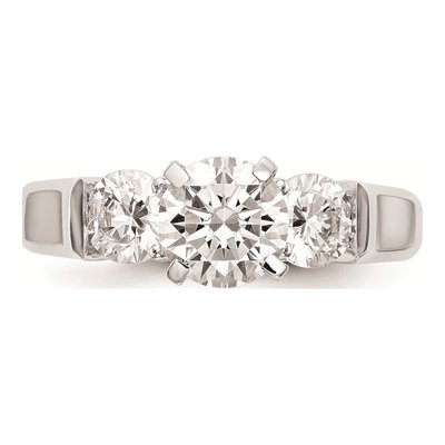 14K White Gold 3-Stone Engagement Ring Mounting – view 4