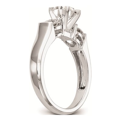 14K White Gold 3-Stone Engagement Ring Mounting – view 6