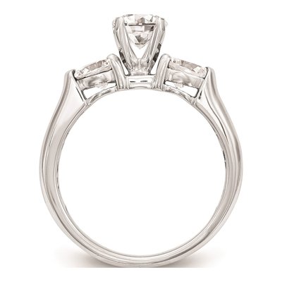 14K White Gold 3-Stone Engagement Ring Mounting – view 3