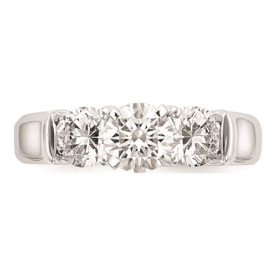 14K White Gold 3-Stone Engagement Ring Mounting – view 5