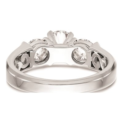 14K White Gold 3-Stone Engagement Ring Mounting – view 6