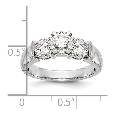 14K White Gold 3-Stone Engagement Ring Mounting – view 8