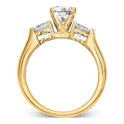 14K Yellow Gold 3-Stone Engagement Ring Mounting – view 2