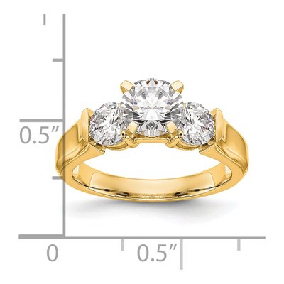 14K Yellow Gold 3-Stone Engagement Ring Mounting – view 4