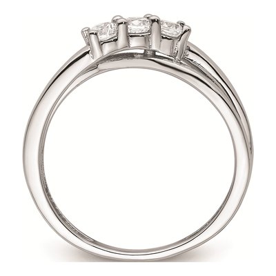 14K White Gold Diamond 3-Stone Engagement Ring Mounting – view 3