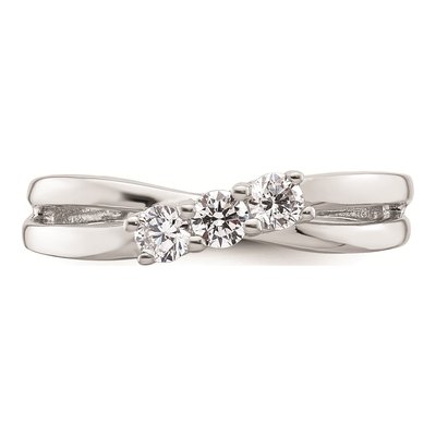 14K White Gold Diamond 3-Stone Engagement Ring Mounting – view 5