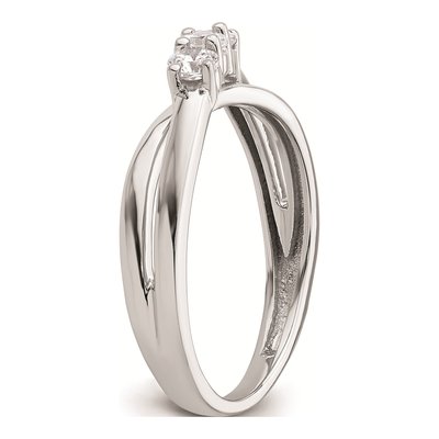 14K White Gold Diamond 3-Stone Engagement Ring Mounting – view 7