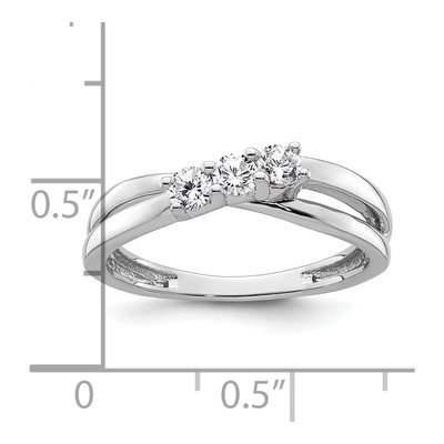 14K White Gold Diamond 3-Stone Engagement Ring Mounting – view 8