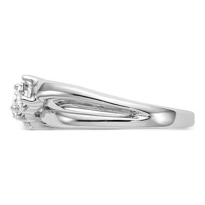 14K White Gold Diamond 3-Stone Setting Engagement Ring Semi-Mount – view 3