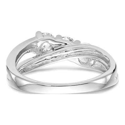14K White Gold Diamond 3-Stone Setting Engagement Ring Semi-Mount – view 5