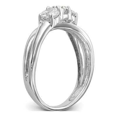 14K White Gold Diamond 3-Stone Setting Engagement Ring Semi-Mount – view 6