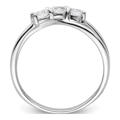 14K White Gold Lab-Grown Diamond 3-Stone Engagement Ring Semi-Mount – view 2