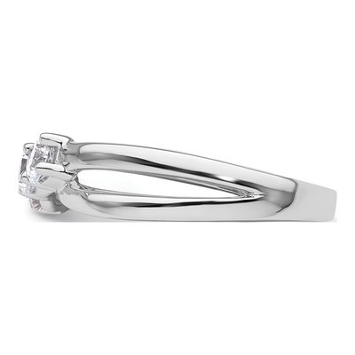 14K White Gold Lab-Grown Diamond 3-Stone Engagement Ring Semi-Mount – view 3