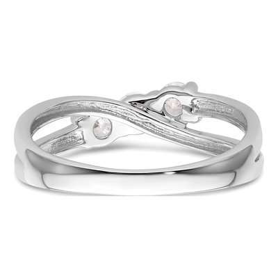 14K White Gold Lab-Grown Diamond 3-Stone Engagement Ring Semi-Mount – view 5