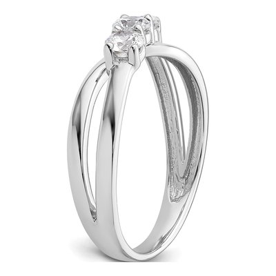 14K White Gold Lab-Grown Diamond 3-Stone Engagement Ring Semi-Mount – view 6