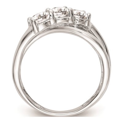 14K White Gold Diamond 3-Stone Engagement Ring Mounting – view 3
