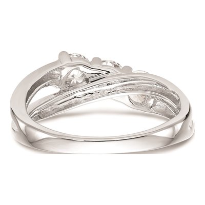 14K White Gold Diamond 3-Stone Engagement Ring Mounting – view 6