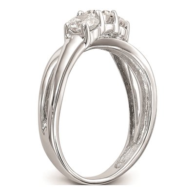 14K White Gold Diamond 3-Stone Engagement Ring Mounting – view 7