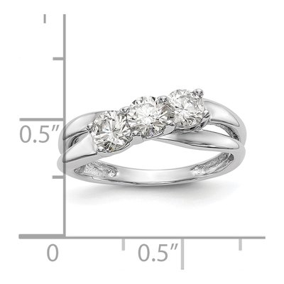 14K White Gold Diamond 3-Stone Engagement Ring Mounting – view 8