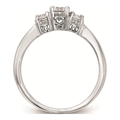 14K White Gold 3-Stone Engagement Ring Mounting – view 3