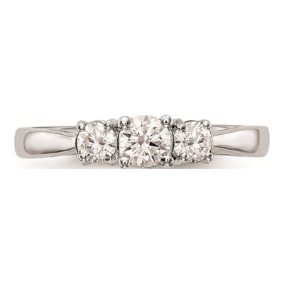 14K White Gold 3-Stone Engagement Ring Mounting – view 5