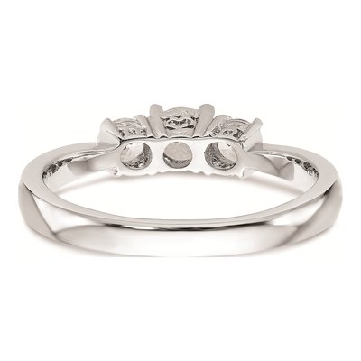 14K White Gold 3-Stone Engagement Ring Mounting – view 6