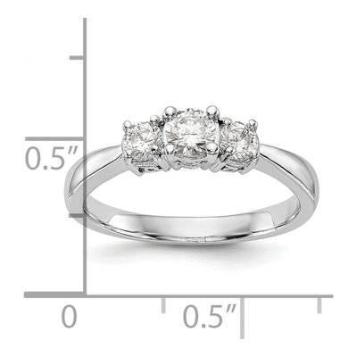 14K White Gold 3-Stone Engagement Ring Mounting – view 8