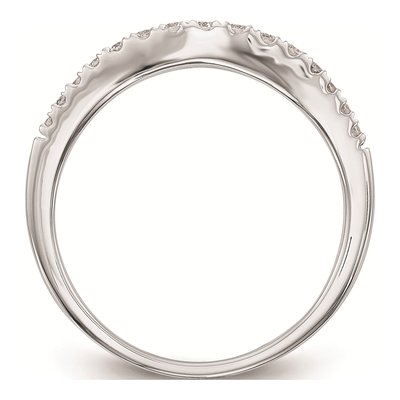 14K White Gold Diamond Contoured Wedding Band Mounting – view 2