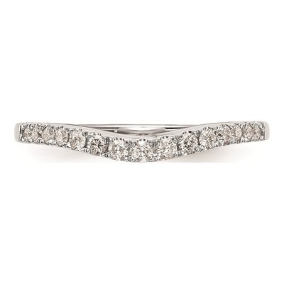 14K White Gold Diamond Contoured Wedding Band Mounting – view 4