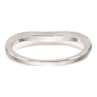 14K White Gold Diamond Contoured Wedding Band Mounting – view 5