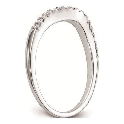 14K White Gold Diamond Contoured Wedding Band Mounting – view 6