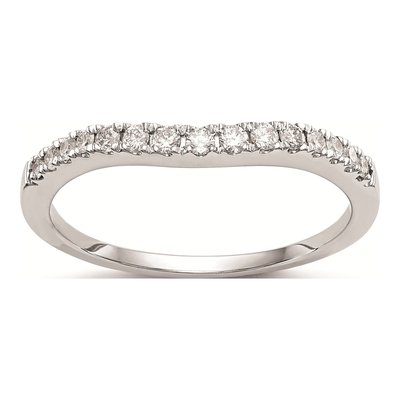 14K White Gold Diamond Contoured Wedding Band Mounting