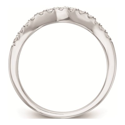 14K White Gold Diamond Contoured Wedding Band – view 3