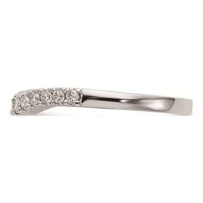 14K White Gold Diamond Contoured Wedding Band – view 4