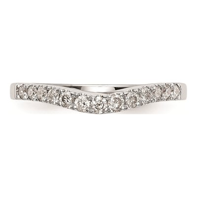 14K White Gold Diamond Contoured Wedding Band – view 5