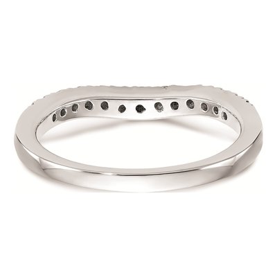 14K White Gold Diamond Contoured Wedding Band – view 6