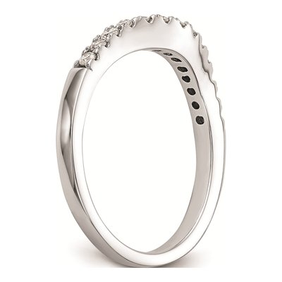 14K White Gold Diamond Contoured Wedding Band – view 7