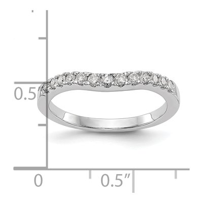 14K White Gold Diamond Contoured Wedding Band – view 8