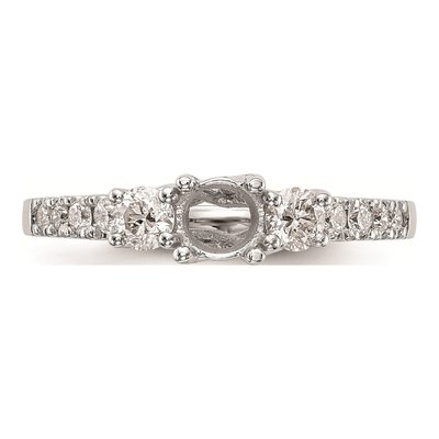 14K White Gold 3-Stone Engagement Ring Mounting – view 4