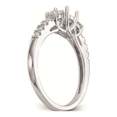 14K White Gold 3-Stone Engagement Ring Mounting – view 6