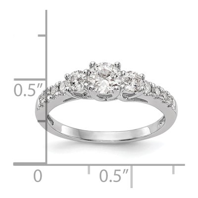 14K White Gold 3-Stone Engagement Ring Mounting – view 8