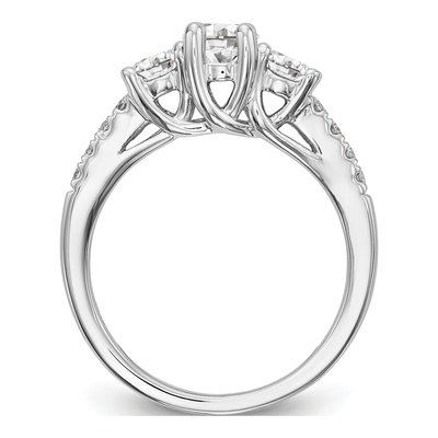 14K White Gold 1 1/5 ct tw Lab-Grown Diamond 3-Stone Engagement Ring – view 3
