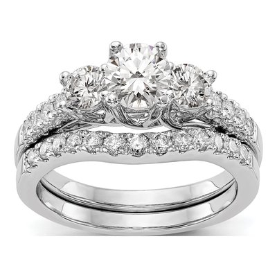 14K White Gold 1 1/5 ct tw Lab-Grown Diamond 3-Stone Engagement Ring – view 5