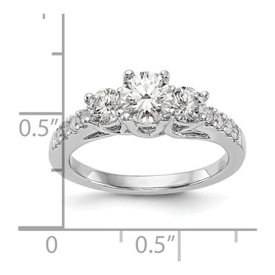 14K White Gold 1 1/5 ct tw Lab-Grown Diamond 3-Stone Engagement Ring – view 7