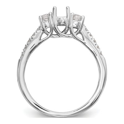 14K White Gold Diamond 3-Stone Engagement Ring Semi-Mount – view 2