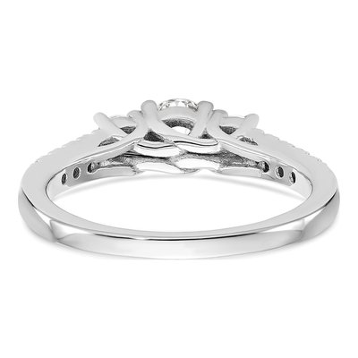 14K White Gold Diamond 3-Stone Engagement Ring Semi-Mount – view 5