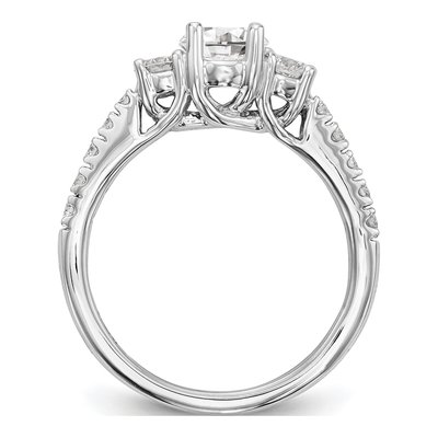 14K White Gold Diamond 3-Stone Engagement Ring Semi-Mount – view 3