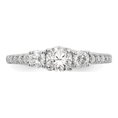 14K White Gold Diamond 3-Stone Engagement Ring Semi-Mount – view 5